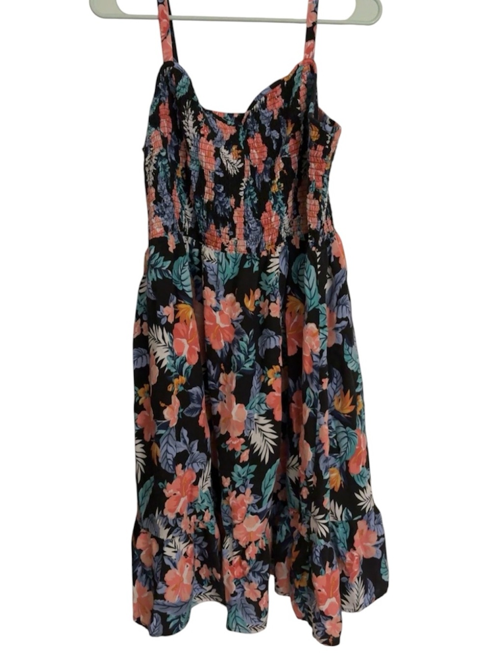 Torrid Plus Size 3 Tropical Floral Smocked Midi Sun Dress in great condition - Picture 3 of 3